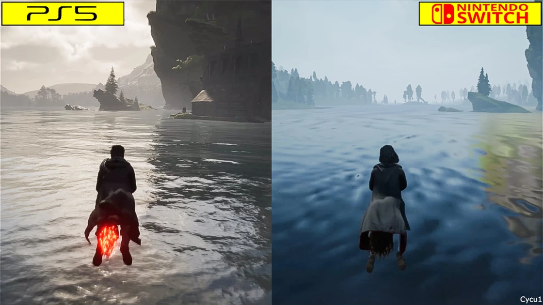 See how Hogwarts Legacy graphics compare between PS5 and Nintendo Switch