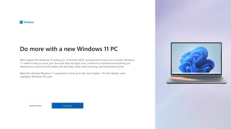 Η Microsoft καλεί τους χρήστες Windows 10 να αλλάξουν PC