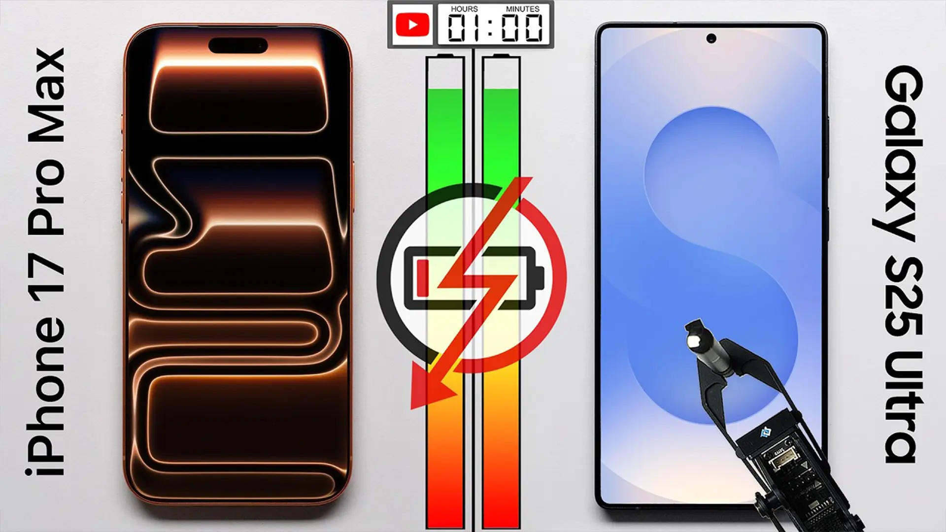 To “απόλυτο” τεστ μπαταρίας ανάμεσα στα iPhone 17 Pro Max, Samsung Galaxy S25 Ultra και Google Pixel 10 Pro XL (ΒΙΝΤΕΟ)