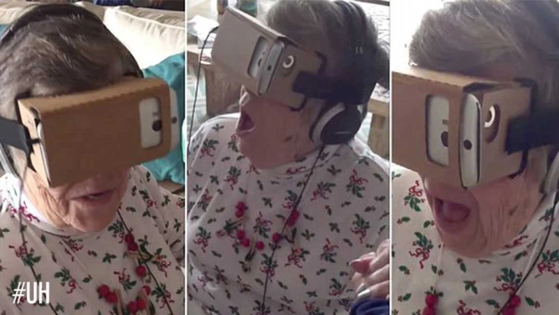 Γιαγιά δοκιμάζει Virtual Reality για πρώτη φορά