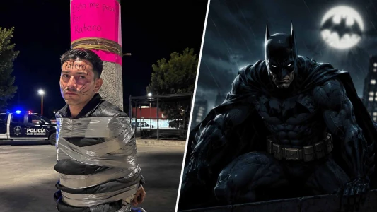  Ο Batman του Μεξικού κυνηγά κλέφτες και τους κολλά με ταινία σε κολώνες (EIKONΕΣ & ΒΙΝΤΕΟ)