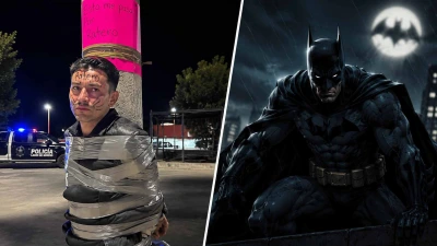  Ο Batman του Μεξικού κυνηγά κλέφτες και τους κολλά με ταινία σε κολώνες (EIKONΕΣ & ΒΙΝΤΕΟ)