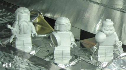 Τρεις Lego επιβάτες στο διαστημικό όχημα Juno
