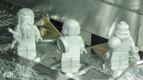 Τρεις Lego επιβάτες στο διαστημικό όχημα Juno
