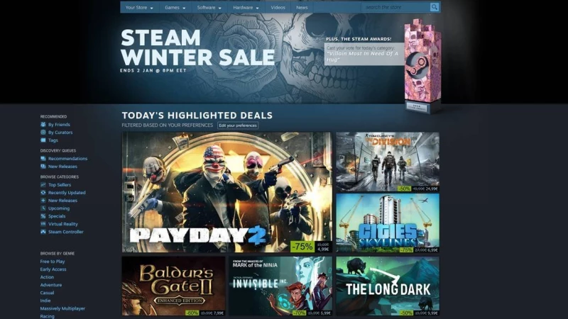 Ξεκίνησαν οι χειμερινές εκπτώσεις στο Steam