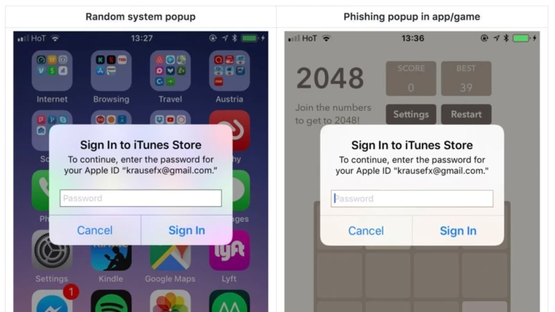 Phishing επιθέσεις στο iOS μπορούν να σας κλέψουν τον κωδικό