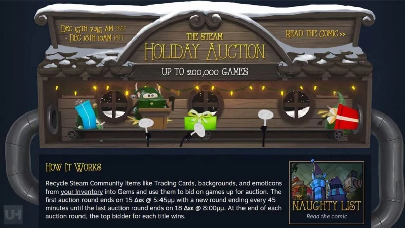 Ξεκίνησε το Steam Holiday Auction
