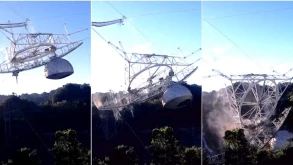 Drone κατέγραψε τη στιγμή της κατάρρευσης του Arecibo (ΒΙΝΤΕΟ)