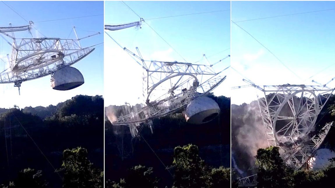 Drone κατέγραψε τη στιγμή της κατάρρευσης του Arecibo (ΒΙΝΤΕΟ)